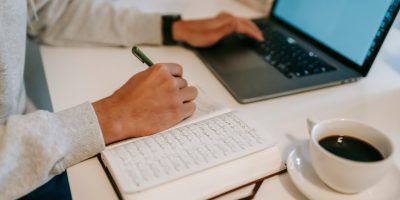 PA Support Administration Shearwater Business Services Lucy LAptop writing